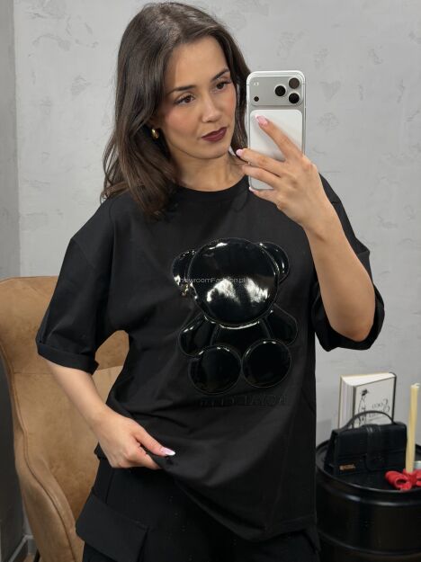 ROYAL CLUB T-SHIRT MIŚ CZARNY