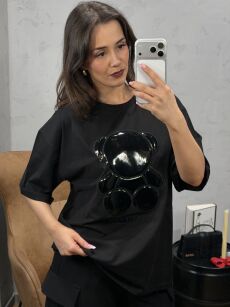ROYAL CLUB T-SHIRT MIŚ CZARNY