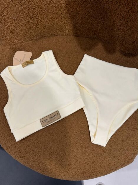 LADY DRAMA KOMPLET BIELIZNY TOP + FIGI BANAN