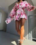 LA MILLA KOMBINEZON OVERSIZE PEONIE ECRU/RÓŻ/MULTICOLOR - 2