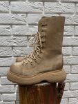 BY O LA LA...! BUTY BOTKI SZNUROWANE SKÓRA ZAMSZ BEŻOWE - 5