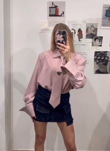 LA MILLA SPÓDNICA JEANS Z KIESZENIAMI CIEMNONIEBIESKA