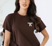 BY O LA LA! BLUZKA T-SHIRT KOKARDKA CZEKOLADA (CHOCOMUS) - 3