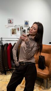 SEMPRE BLUZKA Z GOLFEM BEŻ