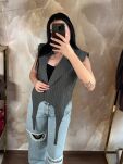 LA MILLA KAMIZELA OVERSIZE Z PASKAMI SZARA W PASY - 3