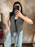 LA MILLA KAMIZELA OVERSIZE Z PASKAMI SZARA W PASY - 4