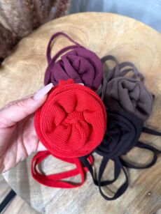 LADY DRAMA DZIANINOWY CHOKER RÓŻA ROSSA (CZERWIEŃ)