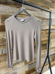 BY O LA LA! BLUZKA BASIC NEW ROSE STONE (BRĄZ/TAUPE)