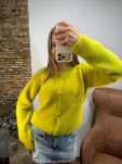 ROYAL CLUB SWETER KARDIGAN ALPAKA KAKTUS/LIMONCELLO - 3