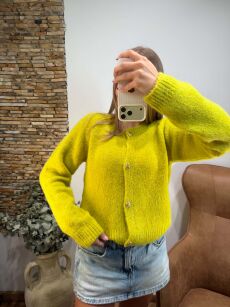 ROYAL CLUB SWETER KARDIGAN ALPAKA KAKTUS/LIMONCELLO