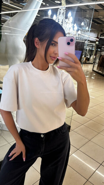 EMO BLUZKA T-SHIRT BASIC BEŻ