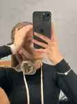 LADY DRAMA DZIANINOWY CHOKER RÓŻA BEŻ - 2