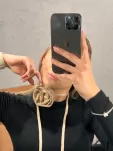 LADY DRAMA DZIANINOWY CHOKER RÓŻA BEŻ - 3
