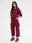 BY O LA LA!  BLUZA Z HAFTEM NA BOKU BORDO (MERLOT) - 2