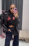 LA MILLA BLUZKA OVERSIZE LONGSLEEVE RÓŻE CZARNA - 9