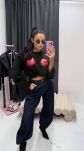 LA MILLA BLUZKA OVERSIZE LONGSLEEVE RÓŻE CZARNA - 2