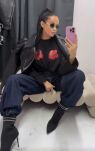 LA MILLA BLUZKA OVERSIZE LONGSLEEVE RÓŻE CZARNA - 8