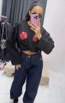LA MILLA BLUZKA OVERSIZE LONGSLEEVE RÓŻE CZARNA - 5