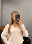 ROYAL CLUB SWETER V-NECK Z LOGIEM RÓŻ MARSHMALLOW - 2