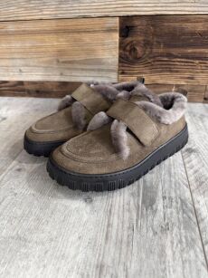 BY O LA LA! BUTY BOTKI Z FUTERKIEM BEŻ