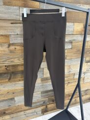 BY O LA LA...! LEGGINSY PUSH UP HIGH WAIST CZEKOLADA