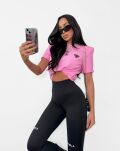 LA MILLA T-SHIRT Z LOGOWANĄ KIESZONKĄ RÓŻ - 6