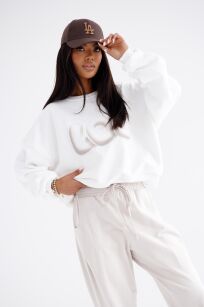 BY O LA LA! DRESOWA BLUZA OVERSIZE LOL ŚMIETANA/BEŻ