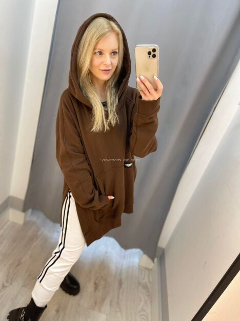 BY O LA LA! BLUZA Z PĘKNIĘCIEM CZEKOLADA UNI