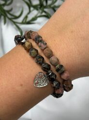 BY O LA LA ! BRANSOLETKA Z KAMIENI NATURALNYCH FASETOWANE SZEŚCIANY MULTICOLOR/SREBRO