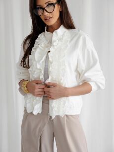 BY O LA LA! KURTKA Z ŻABOTEM OFF WHITE