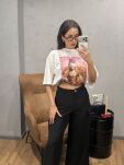 LADY DRAMA T-SHIRT CROWN ŚMIETANA - 2