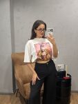 LADY DRAMA T-SHIRT CROWN ŚMIETANA - 3
