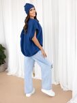 BY O LA LA! BLUZA BEZRĘKAWNIK DENIM (GRANAT) - 2