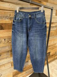 BY O LA LA! SPODNIE JEANSY A'LA BALLOON 7/8 NIEBIESKIE