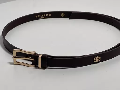 SEMPRE CIENKI PASEK ZE SKÓRY NATURALNEJ BRĄZOWY