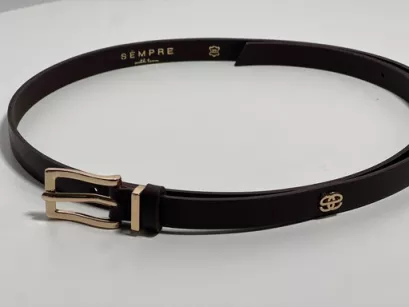 SEMPRE CIENKI PASEK ZE SKÓRY NATURALNEJ BRĄZOWY