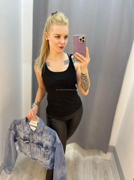 BY O LA LA...! BLUZKA TOP LOGO CZARNA
