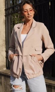 BY O LA LA...! KURTKA MARYNARKA Z ORTALIONEM BEŻ