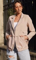 BY O LA LA...! KURTKA MARYNARKA Z ORTALIONEM BEŻ