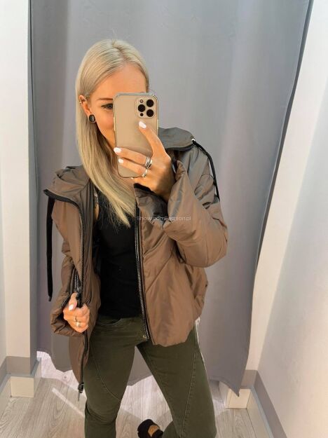 BY O LA LA! KURTKA Z SUWAKAMI CZEKOLADA