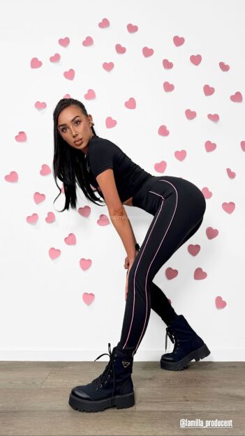 LA MILLA LEGGINSY Z RÓŻOWYMI LAMPASAMI CZARNE