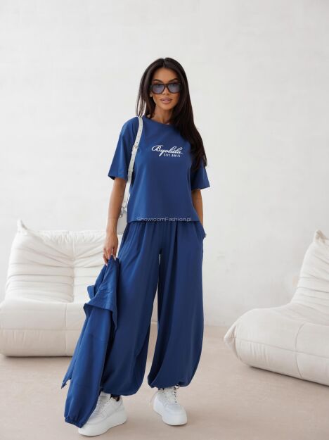 BY O LA LA...! SPODNIE A'LA HAREMKI DENIM (GRANAT)