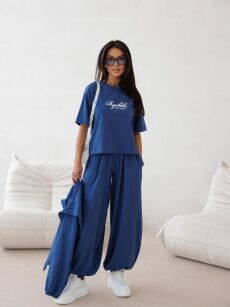 BY O LA LA...! SPODNIE A'LA HAREMKI DENIM (GRANAT)