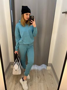 BY O LA LA...! DRES KOMPLET NAPIS AQUA