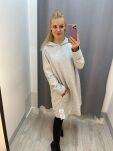 BY O LA LA! DŁUGA BLUZA Z NAPISEM SZARA - 3