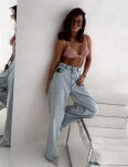 LA MILLA SPODNIE JEANSY WIDE LEG NIEBIESKIE - 3