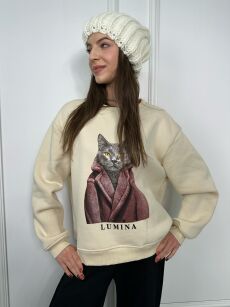 MIHO'S BLUZKA BASIC KOT BIAŁA