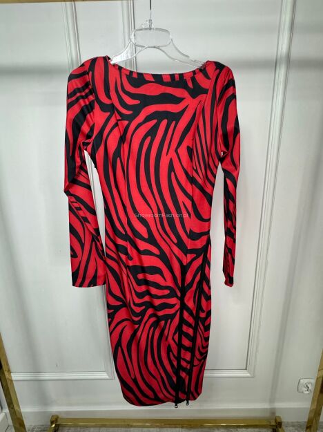 BY O LA LA! DOPASOWANA SUKIENKA ZEBRA CZERŃ/CZERWIEŃ