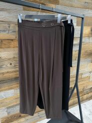 BY O LA LA...! SPODNIE BANAN WIĄZANE W PASIE CZARNE