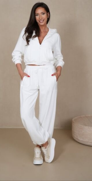 BY O LA LA! KRÓTKA BLUZA NYC BIAŁA